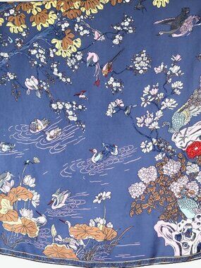 Liberty Of London Square Silk Scarf With Bird Theme - England